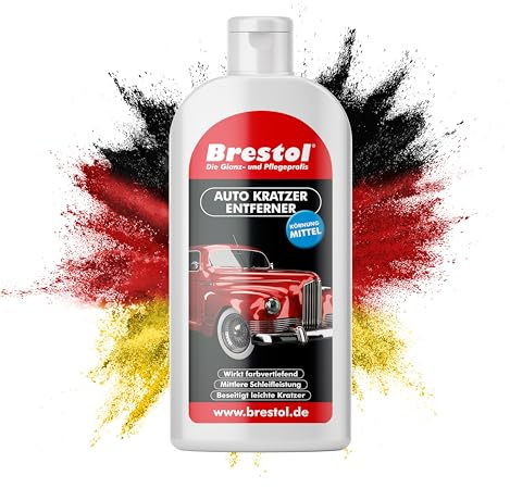 BRESTOL® Auto Kratzer Entferner 500 ml, Kratzerentferner Autolack - entfernt kleine Kratzer & Schrammen, Farbspuren, Reibspuren & Rostspuren, Lackkratzerentferner & Lackreiniger