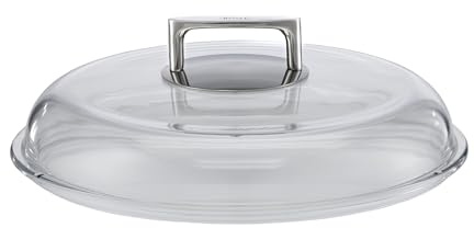 RÖSLE SILENCE Borosilikat Glasdeckel, Hochwertiger Pfannendeckel mit Griff aus Edelstahl 18/10, 28 cm, Temperaturbeständigkeit bis 260 °C, Spülmaschinengeeignet