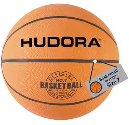 HUDORA Basketball Größe 7 orange, unaufgepumpt - Indoor & Outdoor Gummi-Basketball für Kinder, Jugendliche & Erwachsene - Griffiger Basketball aus Naturgummi für Anfänger & Fortgeschrittene