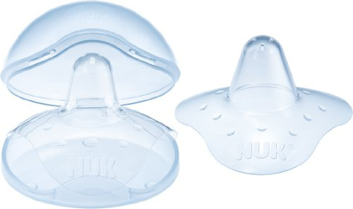 NUK Brusthütchen Silikon zum Schutz empfindlicher Brustwarzen, Größe L, 2 Stück, inklusiv 1 Schutzdose