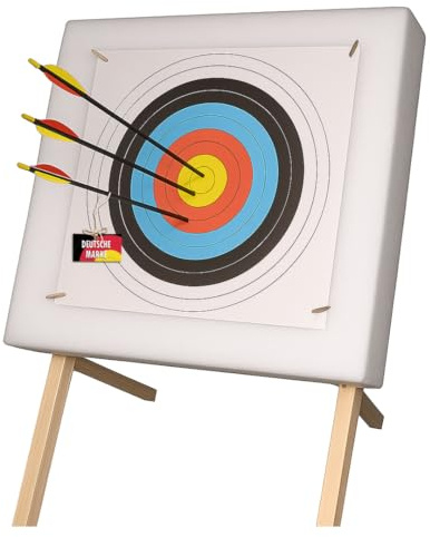 Stronghold Scheibenset Simply – Zielscheibe 60x60x10 cm mit Ständer & Auflage – Pfeil & Bogen Set für Bogenschießen - Schaumscheibe bis 20 lbs - Outdoor Bogensport