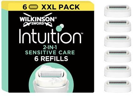 Wilkinson Sword Intuition 2-in-1 Sensitive Care Rasierklingen, Damenrasur, Hauch von Aloe vera, Rasierer für die alltägliche Rasur, 6 Stück