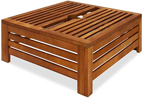 DEUBA® Sonnenschirmständer Verkleidung FSC®-zertifiziertes Akazienholz Gartentisch Schirmständer Abdeckung Sonnenschirm Marktschirm Gartenschirm