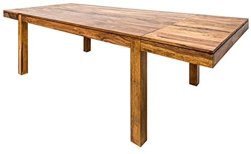 Esstisch PURE 240cm - natur - Sheeshamholz - robust angenehme Haptik | Massiv, 12 Sitzplätze, hochwertig, individuelle Maserung, erweiterbar, Konferenztisch