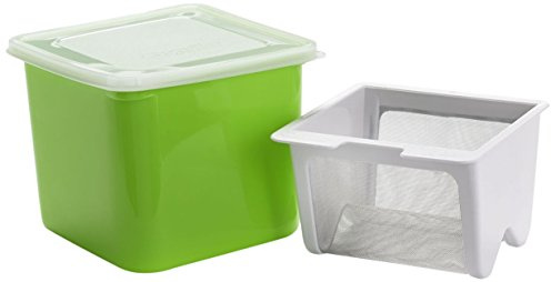 Cuisipro Frischkäsebereiter | Grün | 750 ml | Käse selber machen Set zur natürlichen Herstellung von cremigem Frischkäse, Dips, Brotaufstrichen oder Quark | Patentiertes Sieb aus Edelstahl