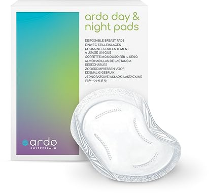 Ardo DAY & NIGHT PADS Einweg-Stilleinlagen 30 Stück, Baumwolle Still Pads, auslaufsicher & ergonomisch, für ein trockenes Gefühl bei Tag & Nacht, BH Einlagen zum Stillen, Nursing Breast BH-Einlagen