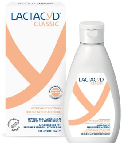 LACTACYD Classic Intimwaschlotion – Duschgel für Frauen mit angepasstem pH-Wert und natürlicher L-Milchsäure – tägliche Intimpflege – klinisch geprüft & bestätigt – 200 ml