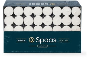 SPAAS Teelichter 120er-Pack, ± 6 Stunden - weiß