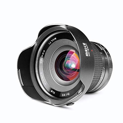 Meike 12mm f2.8 Ultra Weitwinkel Manuelles Festobjektiv mit Abnehmbarer Haube für MFT Micro Four Thirds Panasonic/Olympus Spiegellose Kamera