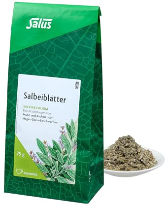 Salus - Salbeiblätter Arzneitee - 1x 75g Beutel | Bei Verdauungsbeschwerden und Entzündungen der Mund- und Rachenschleimhaut
