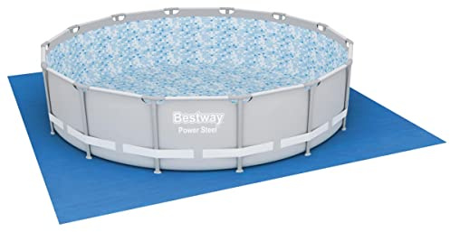 Bestway Flowclear quadratische Bodenplane, 488 x 488 cm, für Aufstellpools bis Ø 457 cm, blau, 58003-19