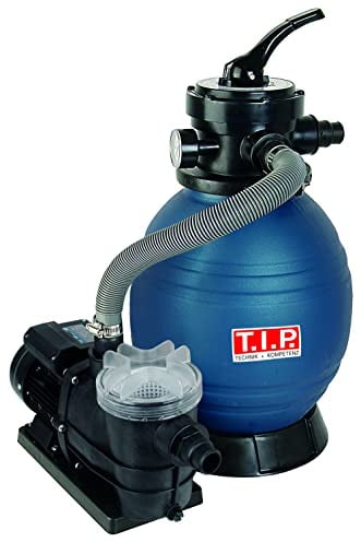 T.I.P. Poolfilteranlage mit hohem Durchfluss - Leistungsstarke 10000 l/h Pumpe für 30 m³ Becken, 4-Wege-Ventil, 13 kg Sand, hocheffizienter Filter mit Vorfilter, SPF 250 F, 30308