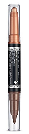 Manhattan Eyemazing Double Effect Eyeshadow & Liner – Brauner 2-in-1 Lidschatten & Eyeliner Stift zum Drehen – Farbe 002 Molten Metal – 1 x 1.6g