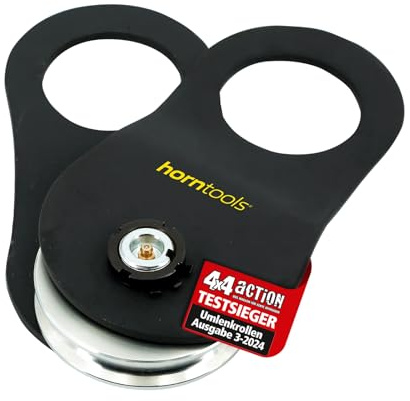 horntools Umlenkrolle für Seilwinde bis 9000 kg - Geeignet für Stahlseile & Kunststoffseile bis zu 11 mm Durchmesser - Extra Starke Bergehilfe - Offroad Getestet