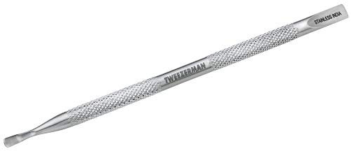 TWEEZERMAN Nagelhautschieber (Handlicher Griff, doppelseitiges Tool zum Entfernen von Nagelhaut sowie Unreinheiten), Silber