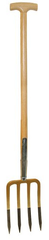 Kerbl 29127 Profi - Spatengabel 4 zinken lackiertem Eschen-T-Stiel, 27 x 18 cm