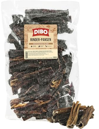 DIBO Rinderpansen, 1000g, der kleine Naturkau-Snack oder Leckerli für Zwischendurch, Hundefutter, Qualitätskauartikel ohne Chemie