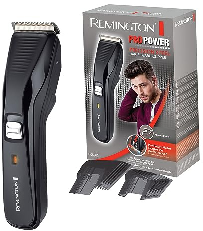 Remington Haarschneidemaschine HC5200 (Edelstahlklingen, ProPower-Motor 300 mm/s Schnittgeschwindigkeit, 2 Aufsteckkämme, Netz-/Lithium Ionen Akkubetrieb) Haarschneider, Haartrimmer Herren Pro Power