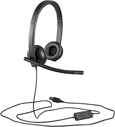 Logitech H570e Kopfhörer mit Mikrofon | Stereo-Headset, Rauschunterdrückung, Lautstärkeregelung, Stummschaltung, LED, USB, PC/Mac/Laptop - Schwarz