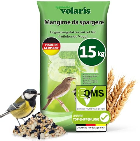 Eggersmann volaris Vogelfutter Wildvögel ganzjährig | 15 kg Streukörner | Hochwertiges Wildvogelfutter als Ganzjahresfutter mit Sonnenblumenkernen & Nüssen | Sommerfutter & Winterfutter Gartenvögel