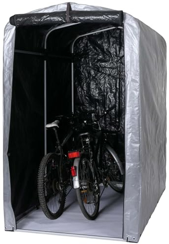 Mendler Fahrradgarage HWC-N61, Foliengarage Aufbewahrungsgarage Garagenzelt, Alu UV-Schutz wasserfest, 201x121x201cm - Silber