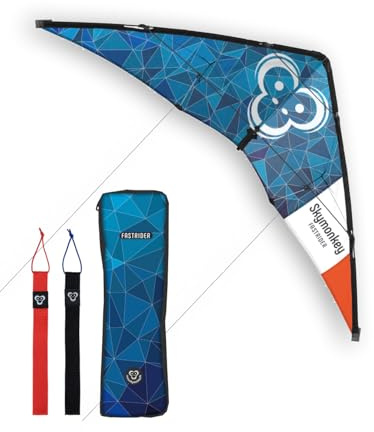 Skymonkey Fastrider Lenkdrachen Kinder, Jugendliche und Erwachsene, 2-Leiner Lenkdrache, Spannweite: 127cm - Galaxyblue