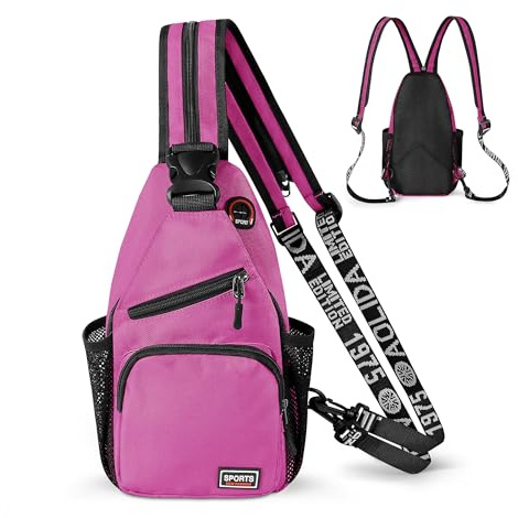 Geestock Sling Bag Brusttasche Herren & Damen, Leichter 2-in-1 Rucksack & Umhängetasche, Wasserdicht Schultertaschen Chest Taschen für Outdoor, Reisen, Alltag (Lila)