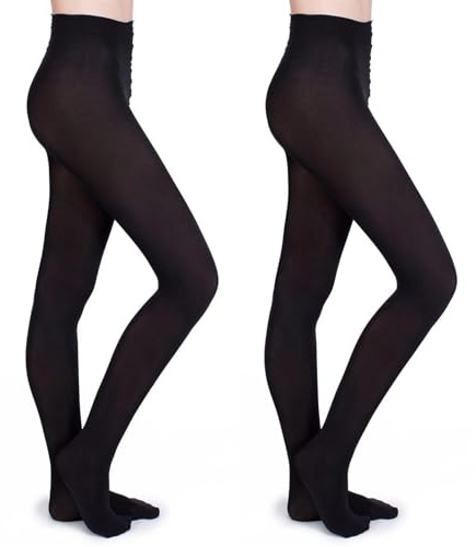 BBXWANG 2 Paare Strumpfhose Schwarz 100 Den Blickdichte Strumpfhose Weich Tights Damen Thermo Strumpfhose Winter
