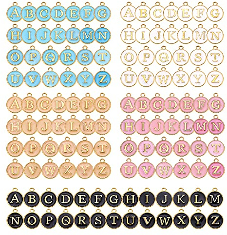 BEEFLYING Alphabet SchmuckanhäNger Kleine AnhäNger Trinkets | Emaille AnhäNger Vergoldete Charms Zufällige, füR ArmbäNder Schmuck Basteln Ketten Schmuckherstellung BastelzubehöR