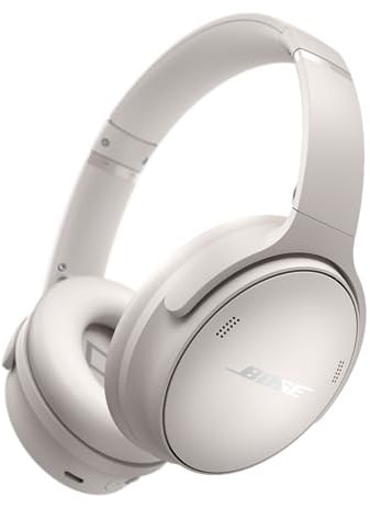 Bose QuietComfort Kabellose Kopfhörer mit Mikrofon und Noise-Cancelling, Bluetooth Over-Ear-Kopfhörer mit Noise-Cancelling, bis 24 Stunden Akkulaufzeit, Rauchweiß