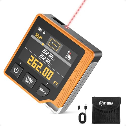 CIGMAN 80M 3 in 1 Digitales Laser Entfernungsmesser, Laser-Messgerät mit LCD-Hintergrundbeleuchtung, Neigungsmesser, M/In/Ft-Einheit, Digitales Laser Maßband, (CD80)