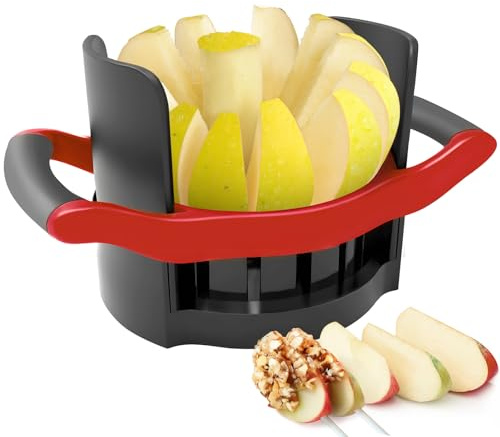 Newness 5.12 - Zoll großer Apfelschneider, 12 dünne Scheiben ganz durchschneiden, HEAVY - DUTY Edelstahl Apfelentkerner & Hobel für Obst und Gemüse - spülmaschinenfest