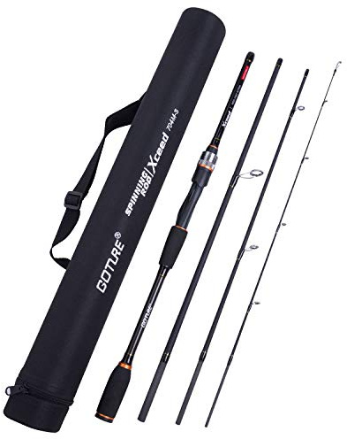 Goture Angelruten – Wurfruten gegossen und schwenkbar – tragbare Transportruten mit 2 und 4 Abschnitten, leicht, aus Kohlefaser, M, Power, MF Action, 1,98 m – 3,0 m