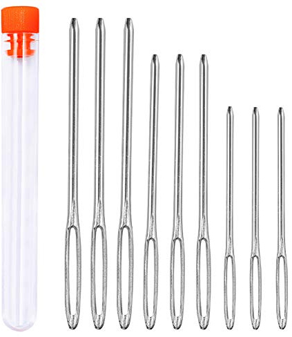 9 Stücke Stopfnadel, 3 Größen Große Stumpfe Nadeln, Wollnadel zum Vernähen Set stoß nadel garn nadeln nadel stricken nadel, große nähen nadel für hand nähen leder handwerk