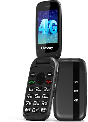 4G Seniorenhandy Klapphandy Ohne Vertrag mit Großen Tasten, Senioren Flip Handy mit Fotokontakt, Sprachansage , Dual Nano SIM Rentner Handy Mobiltelefon mit 2,4 Display, 1000mAh Akku, SOS,USB-C-Kabel