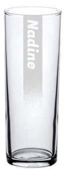 LUXENTU Bierglas 0,2 L Eichung Kölsch-Stange | mit persönlicher Lasergravur | Name mit Hintergrundschatten| Spülmaschinenfest | Geschenkidee | Vatertag | 1 Stück