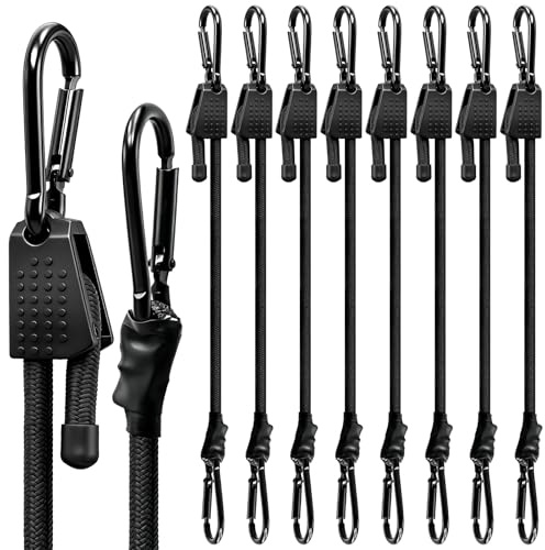 Verstellbar Spanngummi mit Karabiner,Gepäckspanner schwarz 8er Set,30/60/100cm Expander mit Karabiner,Latex Extra Stark Gummispanner Gummibänder für Sonnensegel,Auto und Outdoor-Aktivitäten (30cm)