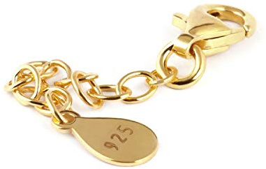 DIY925 My-Bead 1 Stück Verlängerungskette 7cm lang 925 Sterling Silber 24K vergoldet für Armbänder und Ketten Juweliers- Qualität DIY