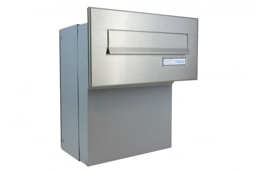 Edelstahl Mauerdurchwurf Briefkasten - Tiefe 18-27 cm - F-046