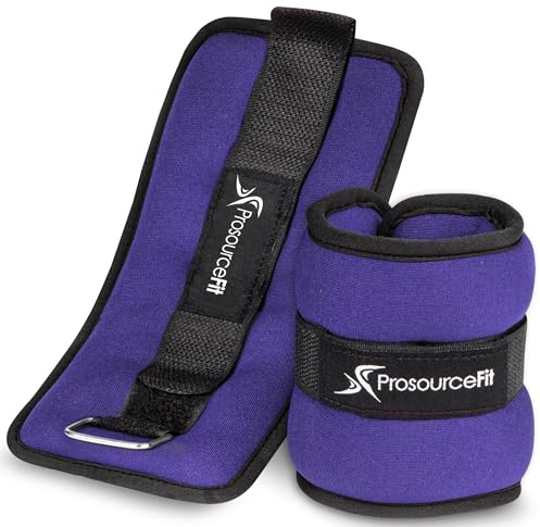ProsourceFit Ankle, Wrist, Arm, and Leg Weights for Men and Women, Set of 2.5lb each, Purple