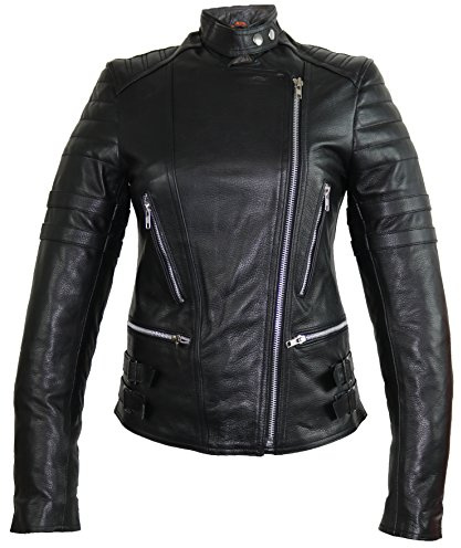 MDM Retro Damen Motorrad Biker Lederjcke