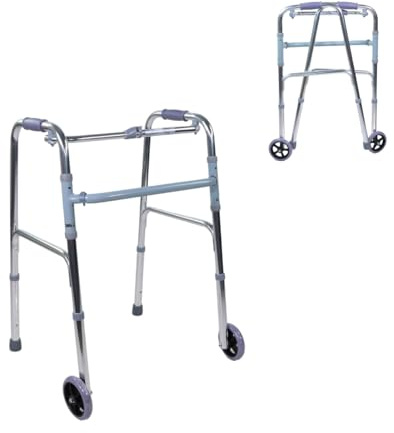 Mobiclinic®, Gehhilfe für Senioren, Klappbar, Höhenverstellbar | mit 2 Rädern, Rutschfeste Endkappen, Ergonomischen Griffen, Bis zu 100 kg, Leichtes Aluminium, Capitel
