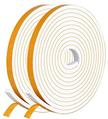 Dichtungsband Selbstklebend Türdichtung für Türen Fenster, 6mm(B) x3mm(D)/20m(L) Schaumstoffband Gummidichtung für Kollision Siegel Schalldämmung Weiß