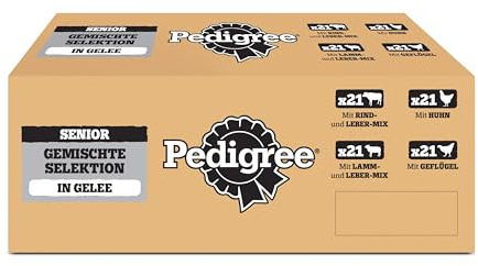 PEDIGREE DOGCARE Hundefutter Portionsbeutel Chunks in Gelee Senior 84 x 100g