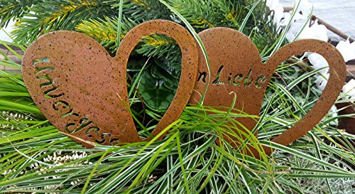 LB H&F Trauerdekoration Grabschmuck Metall für Gestecke - Grab zum stecken - witterungs frostbeständig (Braun)