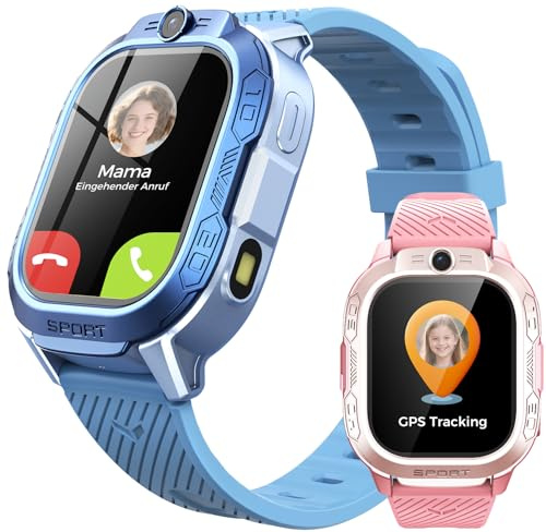 OIKKEI KI Smartwatch Kinder GPS und Telefon - ChatGPT Kinderuhr mit Videoanrufe, Sprachchat, SMS, WiFi, 47 Spiele, Schulmodus, 4 Sportmodi, Kindergeschenke für Teenager ab 5-13 Jahren(Blau)