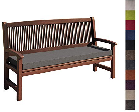 sunnypillow Bankauflage Outdoor - Stuhlkissen mit abnehmbarem Bezug - Sitzkissen für Bank - Bankpolster Polsterauflage Auflage für Gartenbank - 180 x 50 x 5cm - Bankkissen für Gartenmöbel Grau