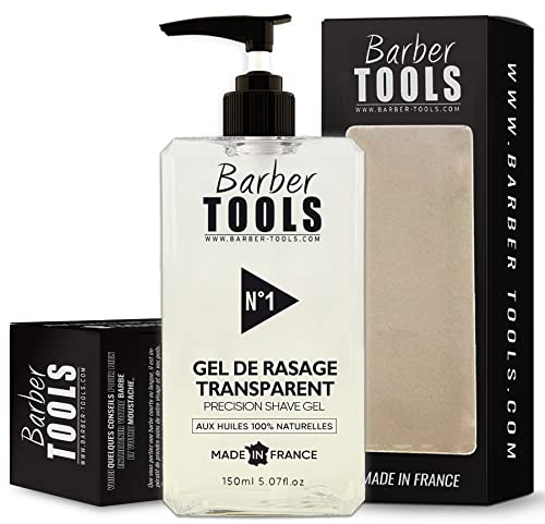 ✮ BARBER TOOLS ✮ Rasiergel transparent 150 ml - für eine präzise Rasur der Bartkonturen (Sichtbarkeit, Gleitfähigkeit und maximaler Schutz)