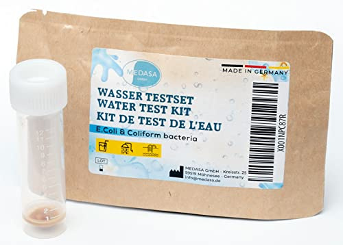Medasa Wassertest für Coliforme Bakterien E.coli Test im Trinkwasser und Brunnenwasser Check (1x Testset)