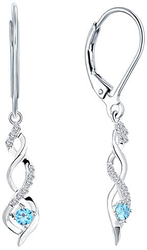 JO WISDOM Damen hängende ohrringe Unendlichkeit infinity silber 925 mit 3A Zirkonia Kristall,Schmuck für Frauen
